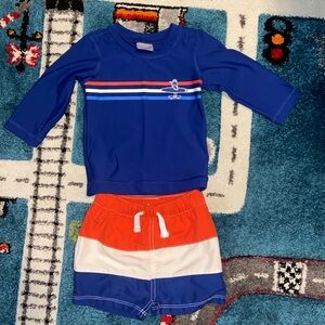 Hanna Anderson trunks swimsuit with rashguard